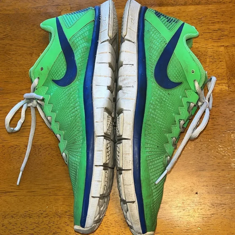 MEN’S NIKE FREE 3.0 TRAINING SHOES SIZE 10.5 IN POISON GREEN/HYPER BLUE